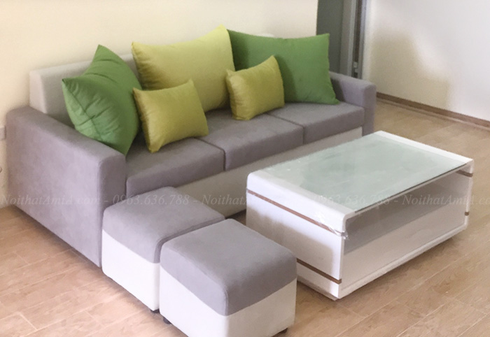 Hình ảnh Sofa văng đẹp hiện đại kết hợp bàn trà xinh xắn