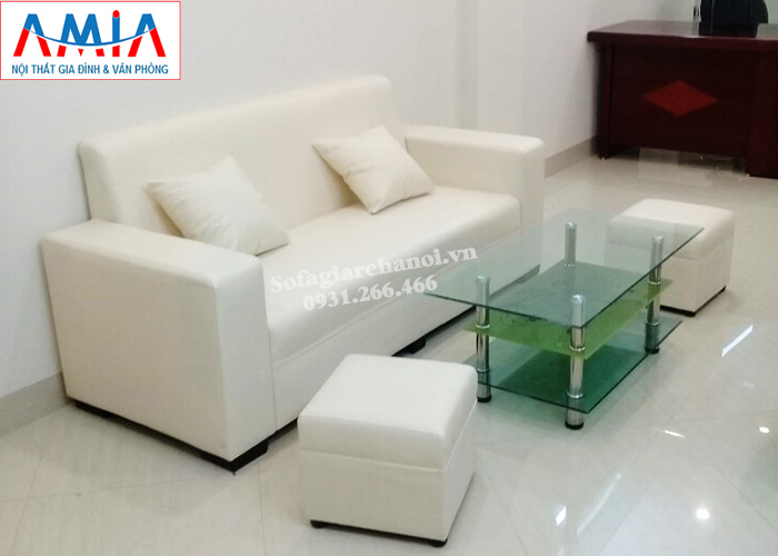 Hình ảnh Ghế sofa văng giá rẻ đẹp hiện đại với gam màu trắng tinh khiết, trẻ trung