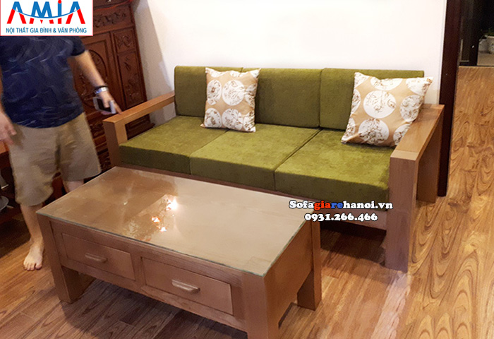 Hình ảnh Sofa văng gỗ Sồi hiện đại cao cấp cho phòng khách nhà chung cư