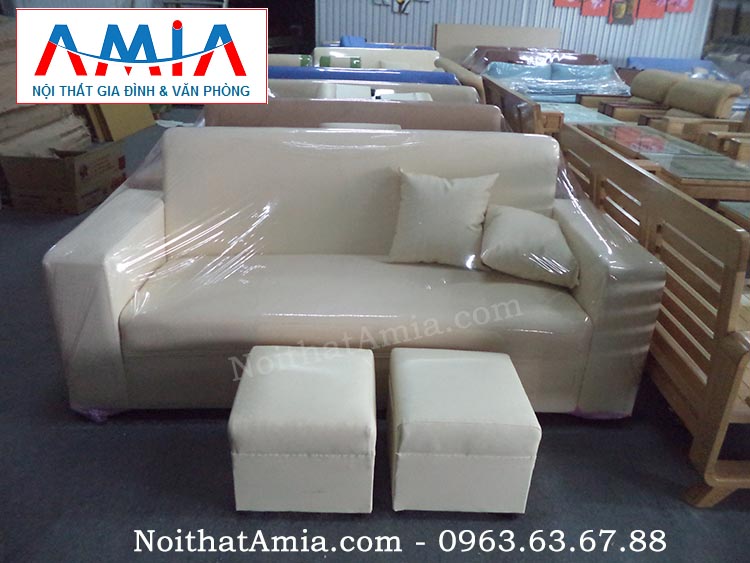 Hình ảnh cho mẫu sofa da cho phòng khách nhỏ căn hộ chung cư