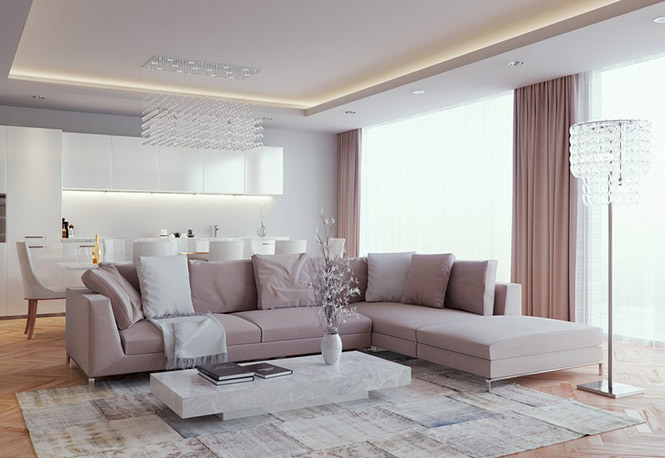 Hình ảnh mẫu sofa giá rẻ tại Hà Nội được bài trí trong không gian phòng khách hiện đại